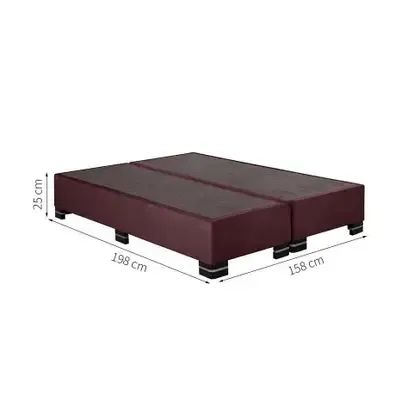 Cama Base Box Casal Suede Vinho