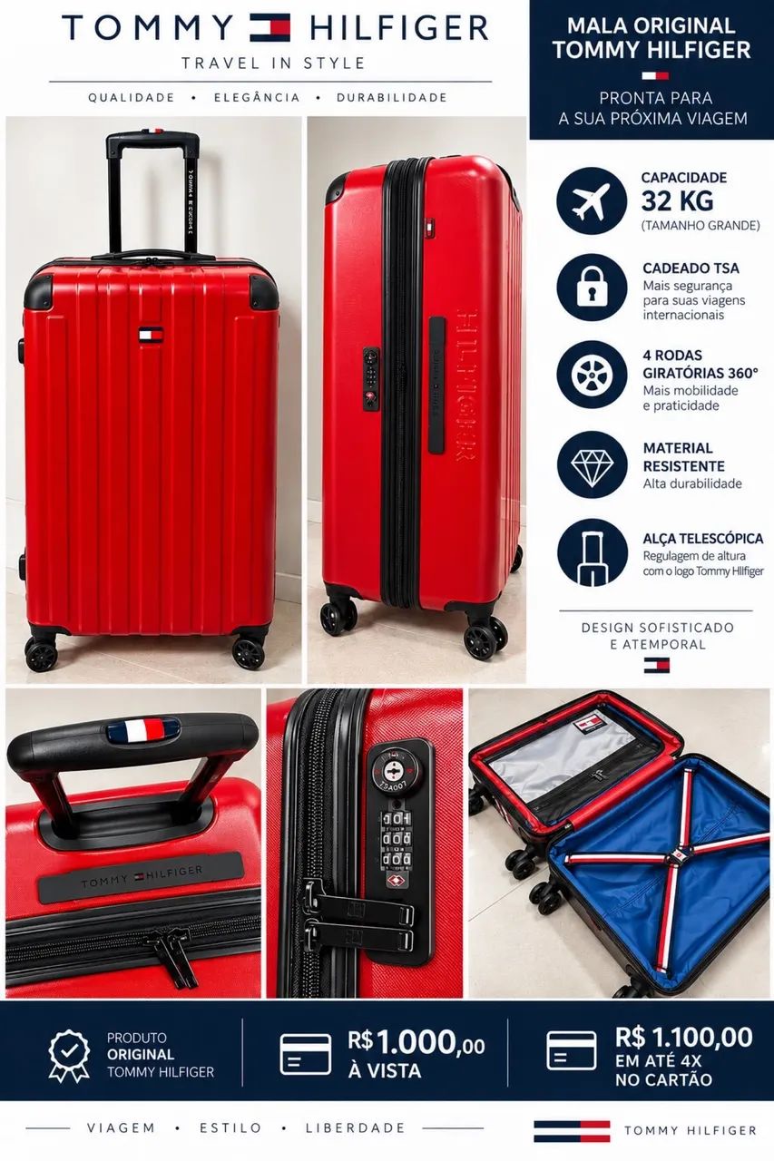 Mala de viagem 32 kg Tommy Hilfiger 