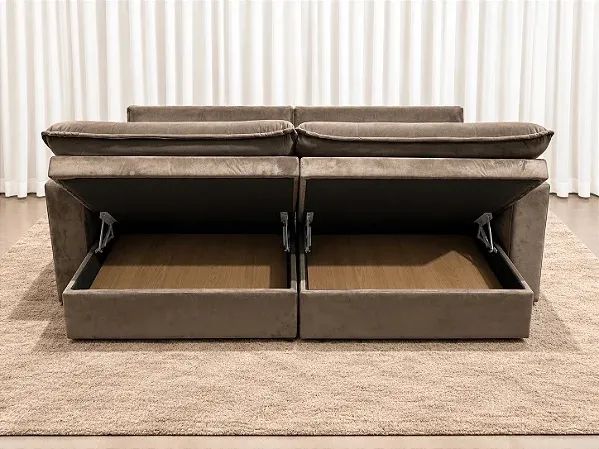 Sofá Cama Sena Baú 2.20m Sem Caixa Entrega Rápida - Foto 3