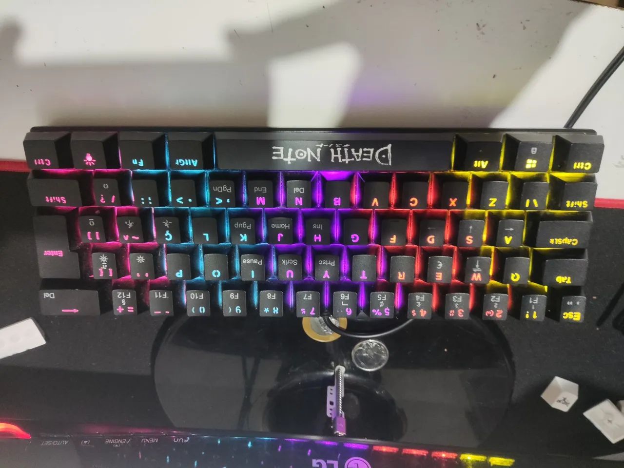 Teclado Mecanico leap 60%, switch blue, com 16 opções de cores
