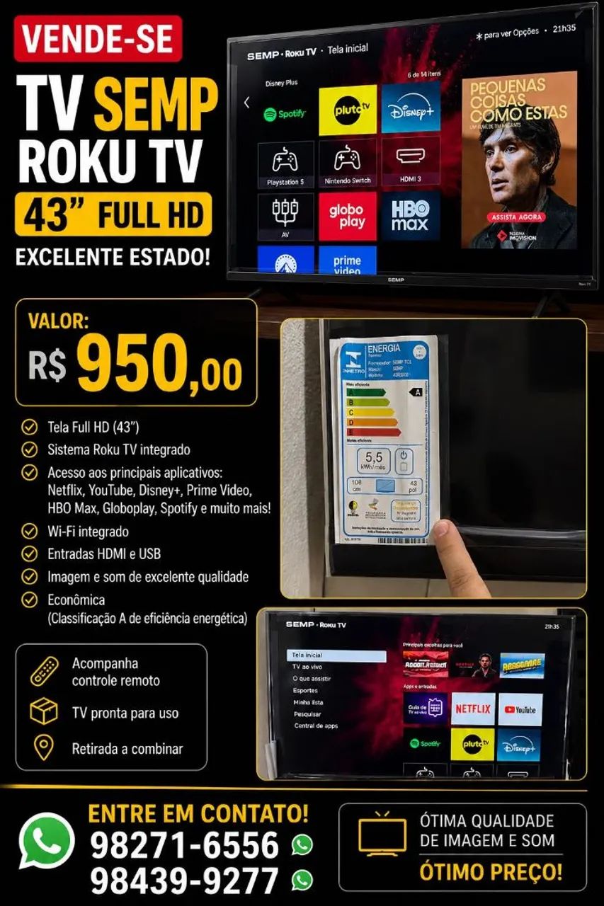 Tv tcl 43 polegadas 