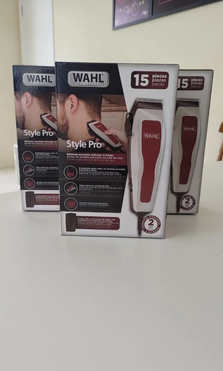  ? Aparador de Cabelos Style Pro Wahl 220V com 8 Pentes e Kit Completo - Foto 2