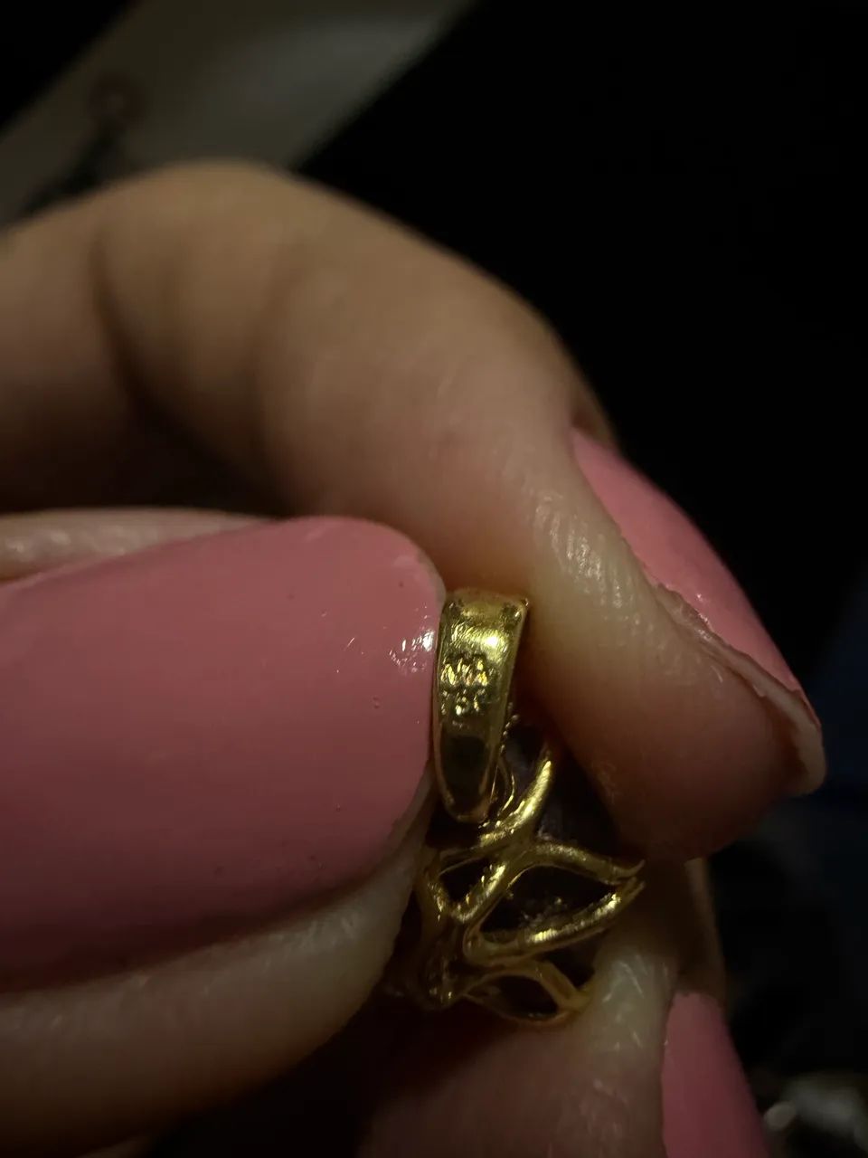 Pingente ouro 750 com pedra rubi  - Foto 3