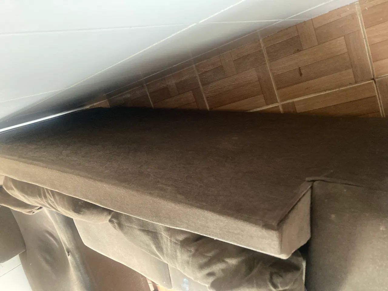 Sofá 5 lugares retrátil e com chaise 350 reforma ou uso - Foto 2
