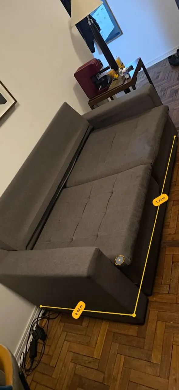 Sofá Retrátil Cinza - 180cm - Foto 5