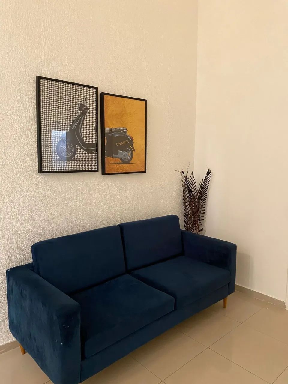 Sofá de veludo 2 lugares 