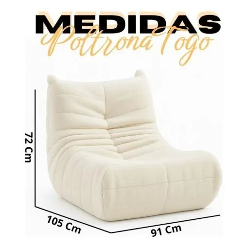 Poltrona Togo Bouclé Bege. Receba em até 2 dias! - Foto 3