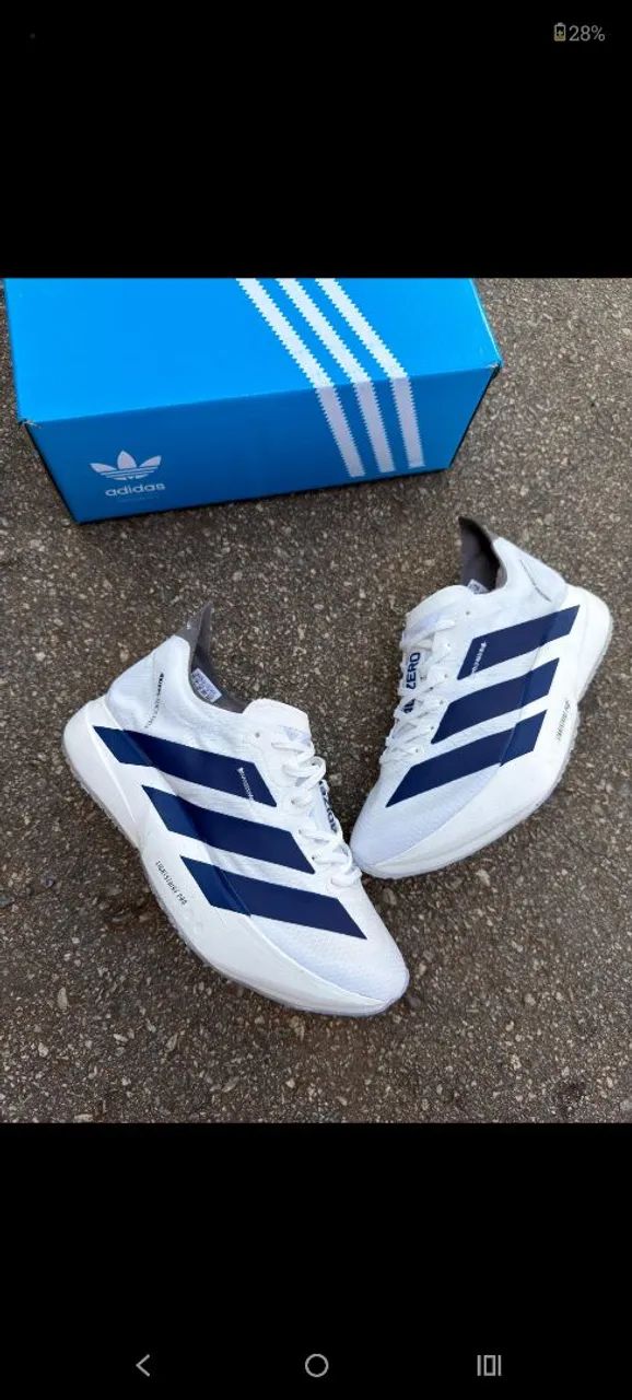 Tênis Adidas Adizero Pro 4 branco e azul  - Foto 2