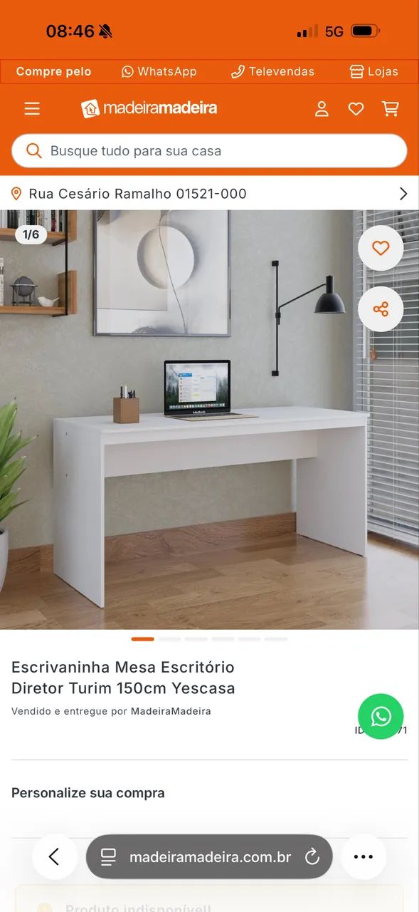 Mesa escritorio branca