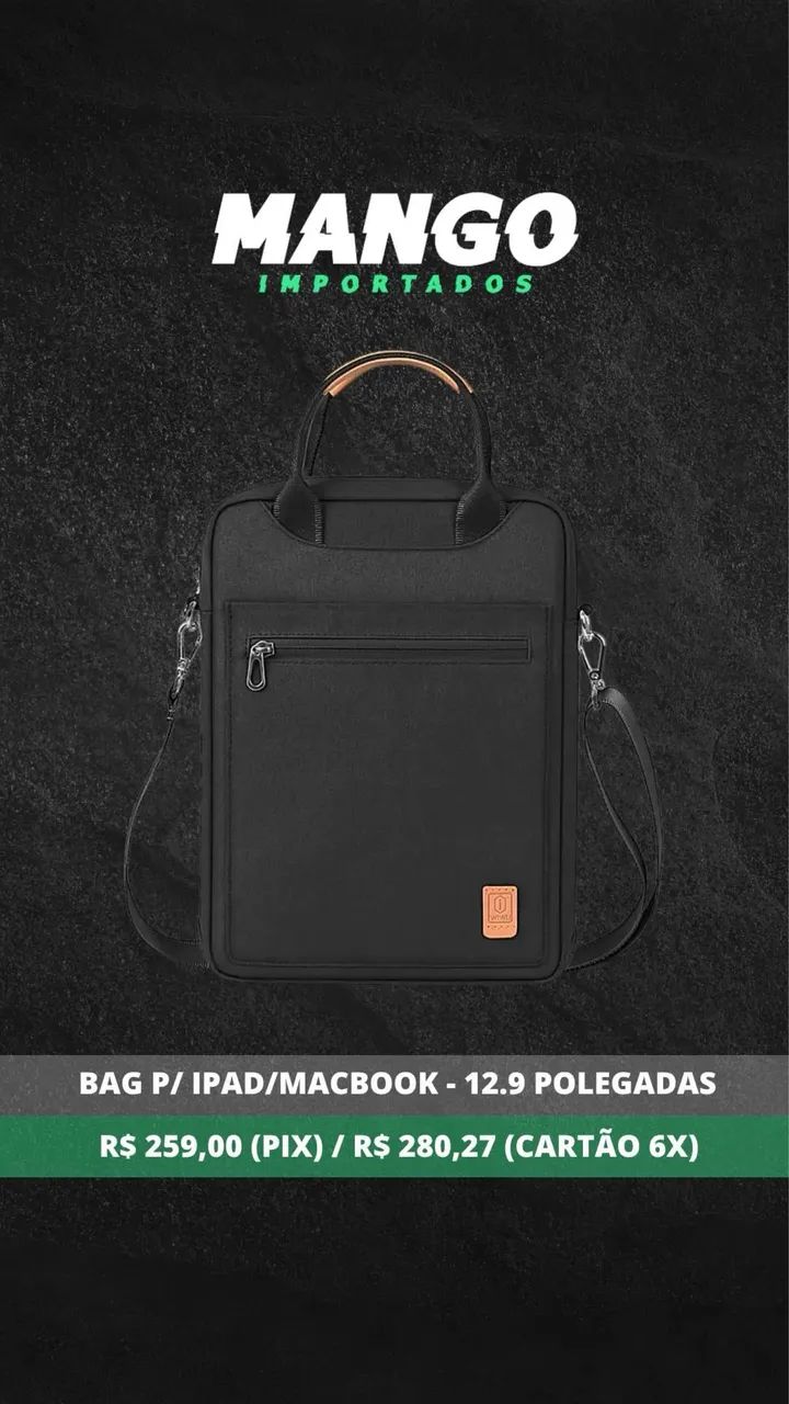 Bolsa Bag para iPad e Notebook de até 12.9 polegadas - Preta  - Foto 4