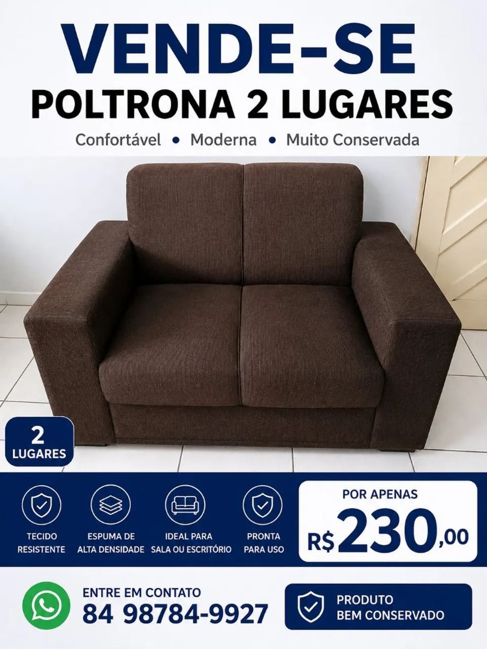Vendo lindo sofá pra duas pessoas. 