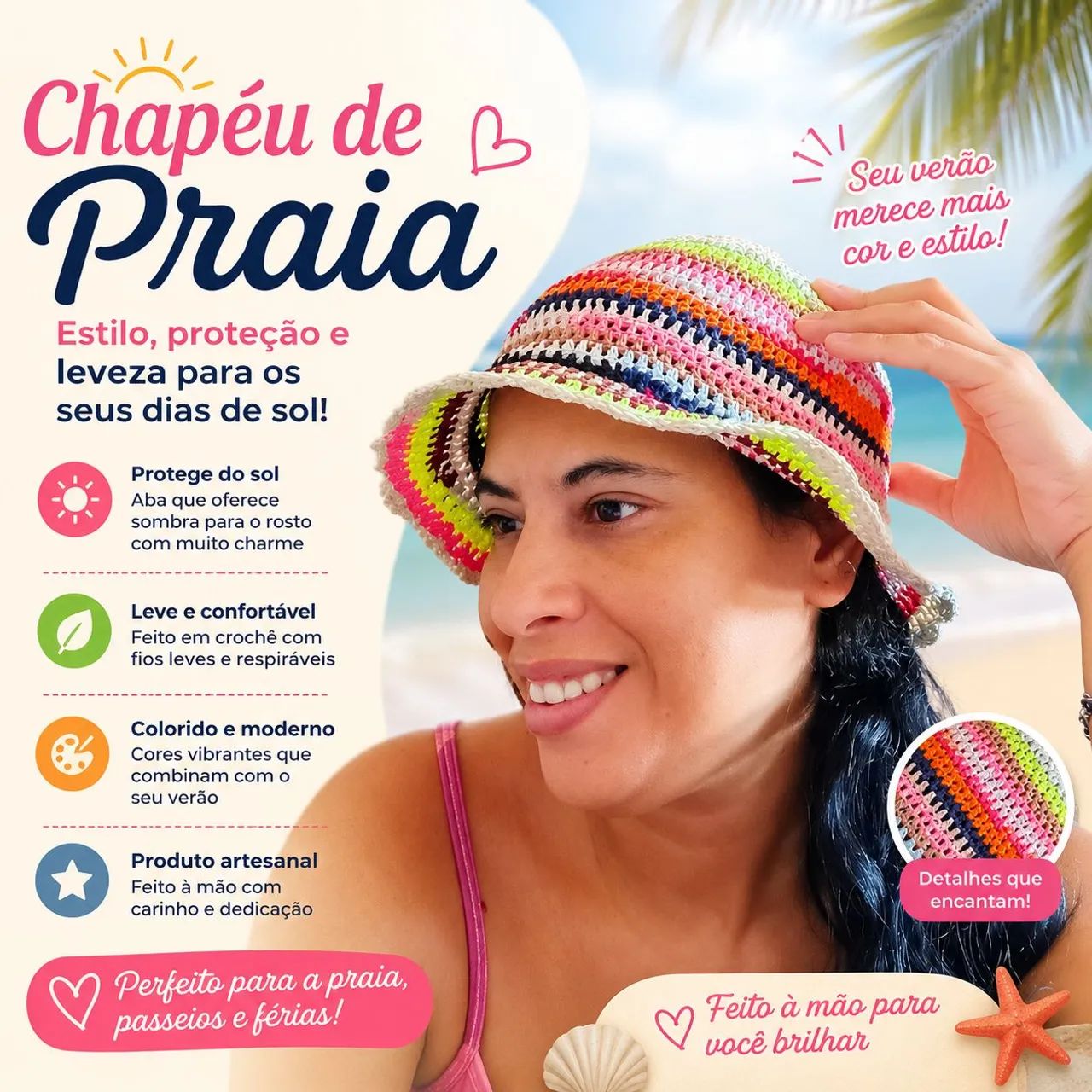 Chapéu em crochê  - Foto 3
