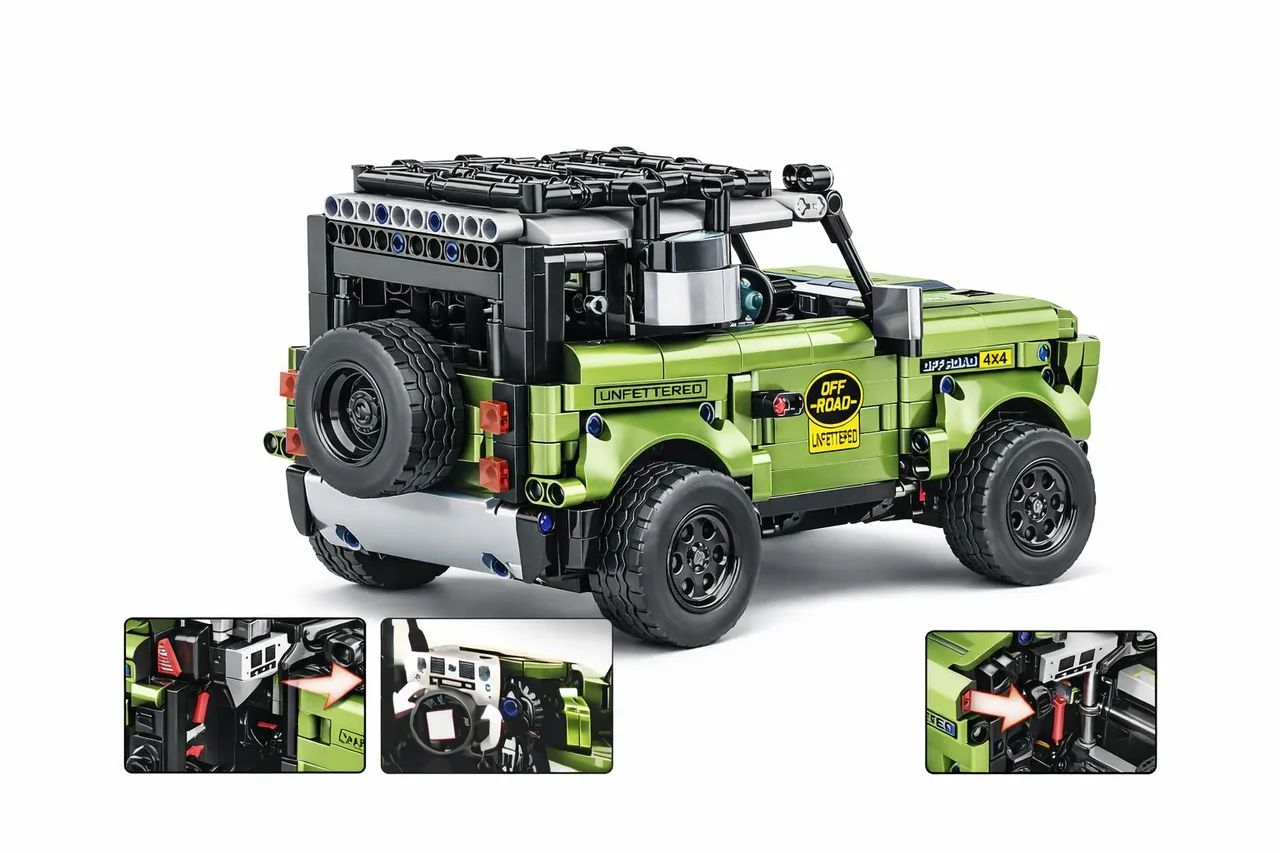 BRINQUEDO DE MONTAR COM 1338 PEÇAS, MODELO. 49013  JEEP LAND ROVER 1338 PEÇAS  - Foto 2