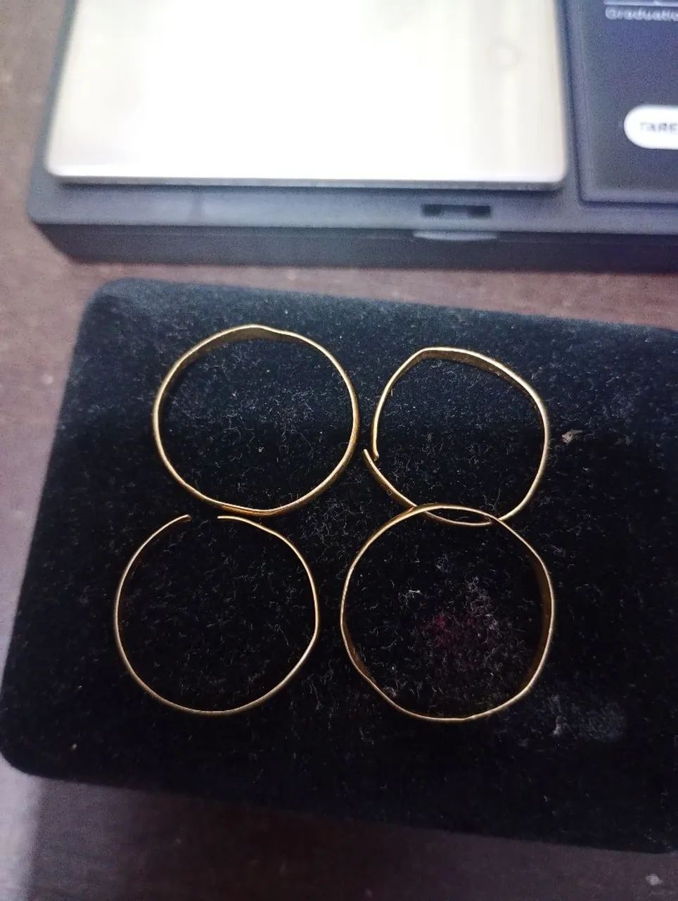 2 pares aliança ouro 18k 750