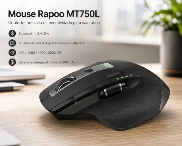 Mouse Rapoo MT750L (na caixa)