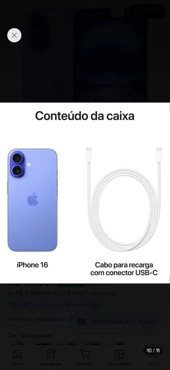 Apple iPhone 16 (128 GB) - Ultramarine - Distribuidor Autorizado - Foto 2