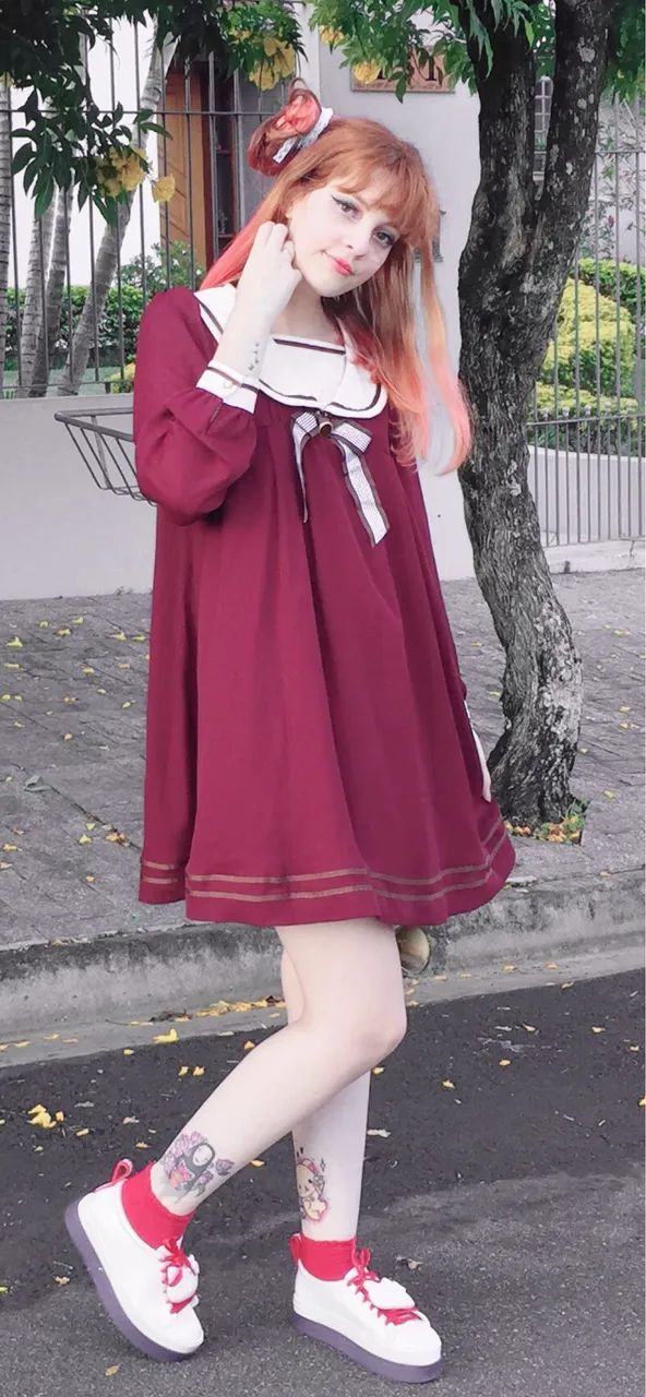 Vestido vermelho do Japão