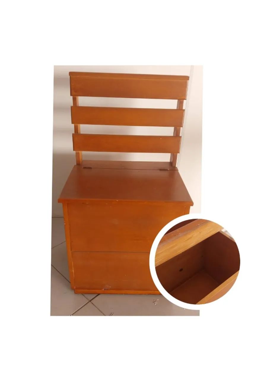 Caixa para lenha de madeira 