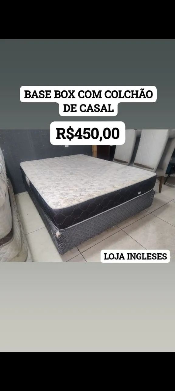 CAMA BOX COM COLCHÃO DE CASAL 