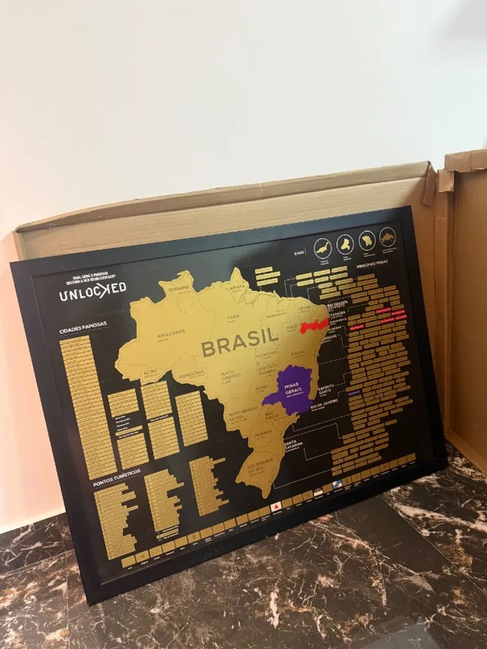 Quadro de raspar mapa do Brasil  - Foto 4
