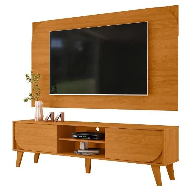 Rack com Painel Duna Cinamomo  (Produto Novo)