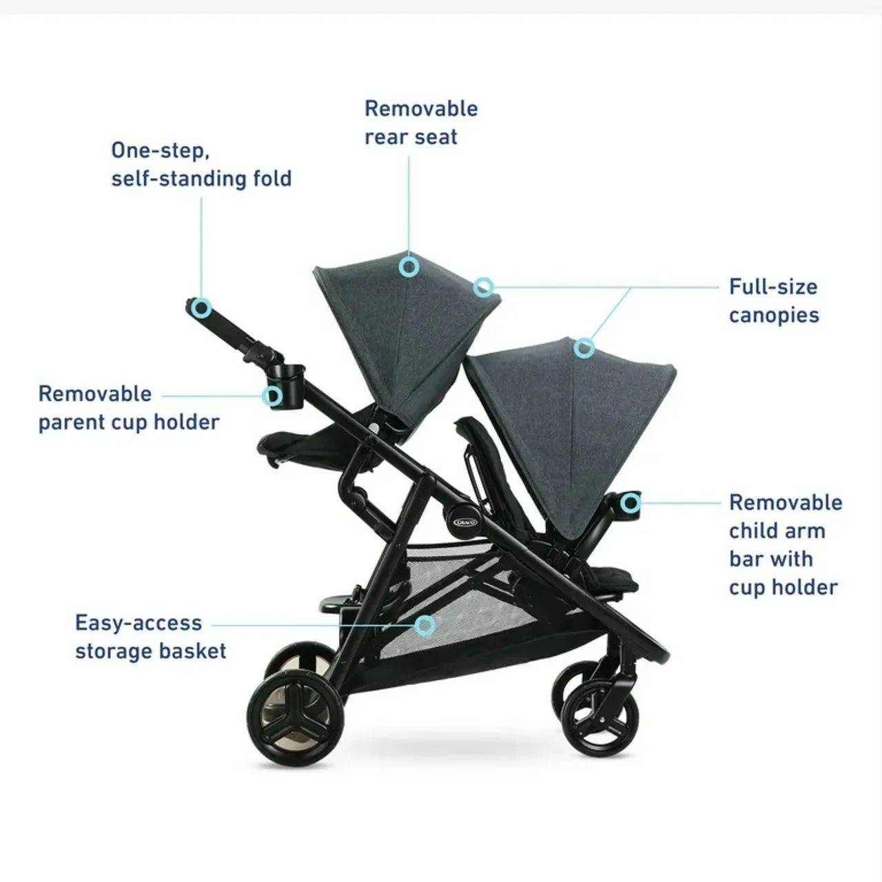 Carrinho duplo Graco - Double Stroller Graco - Foto 2