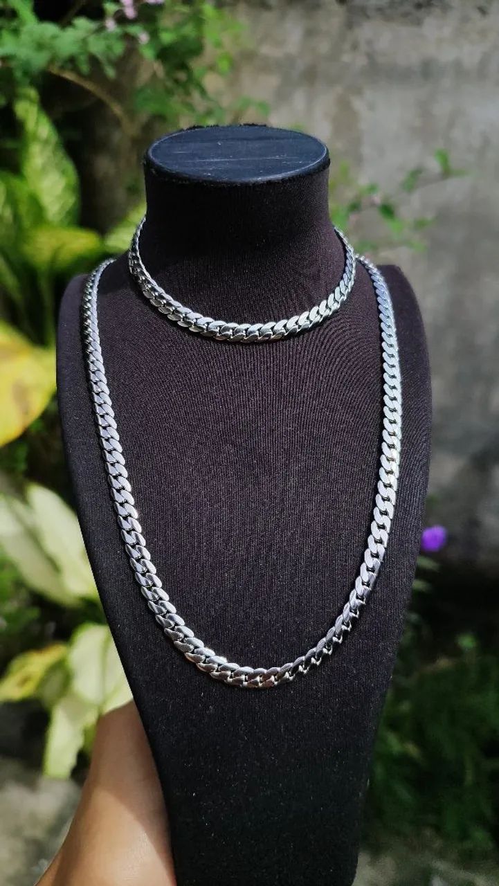 Conjunto feminino gargantilha e pulseira em Aço Inoxidável  - Foto 4