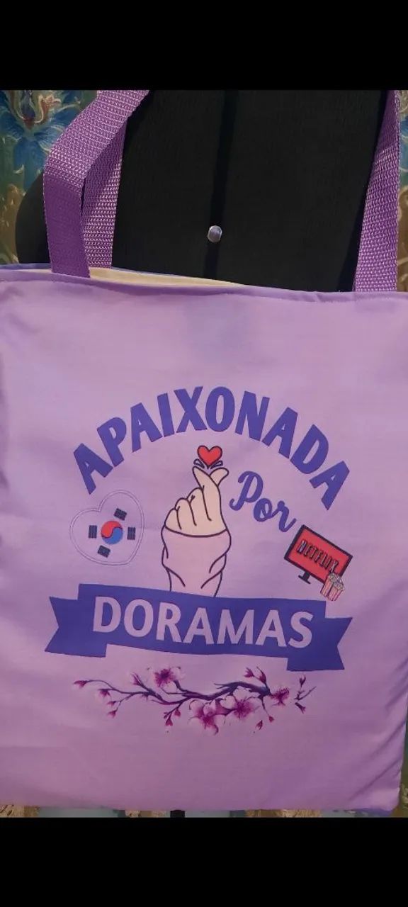Bolsa Ecobag artesanal, média, DORAMA  - Foto 3