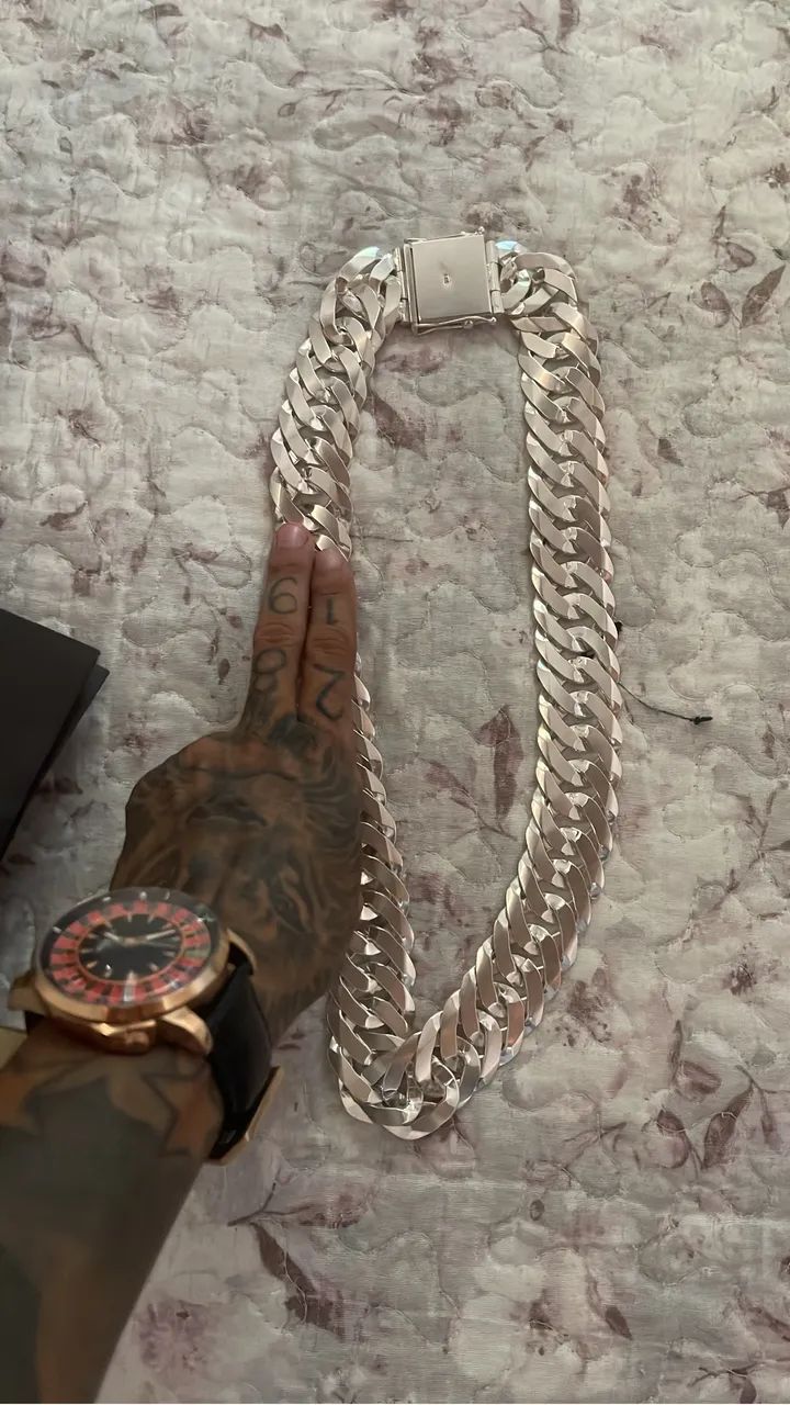 CORRENTE DE PRATA 30MM ELO DUPLO