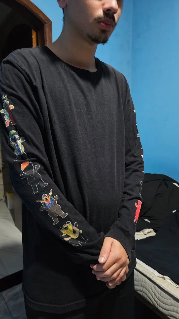 Camiseta Preta Manga Longa Grizly Griptape