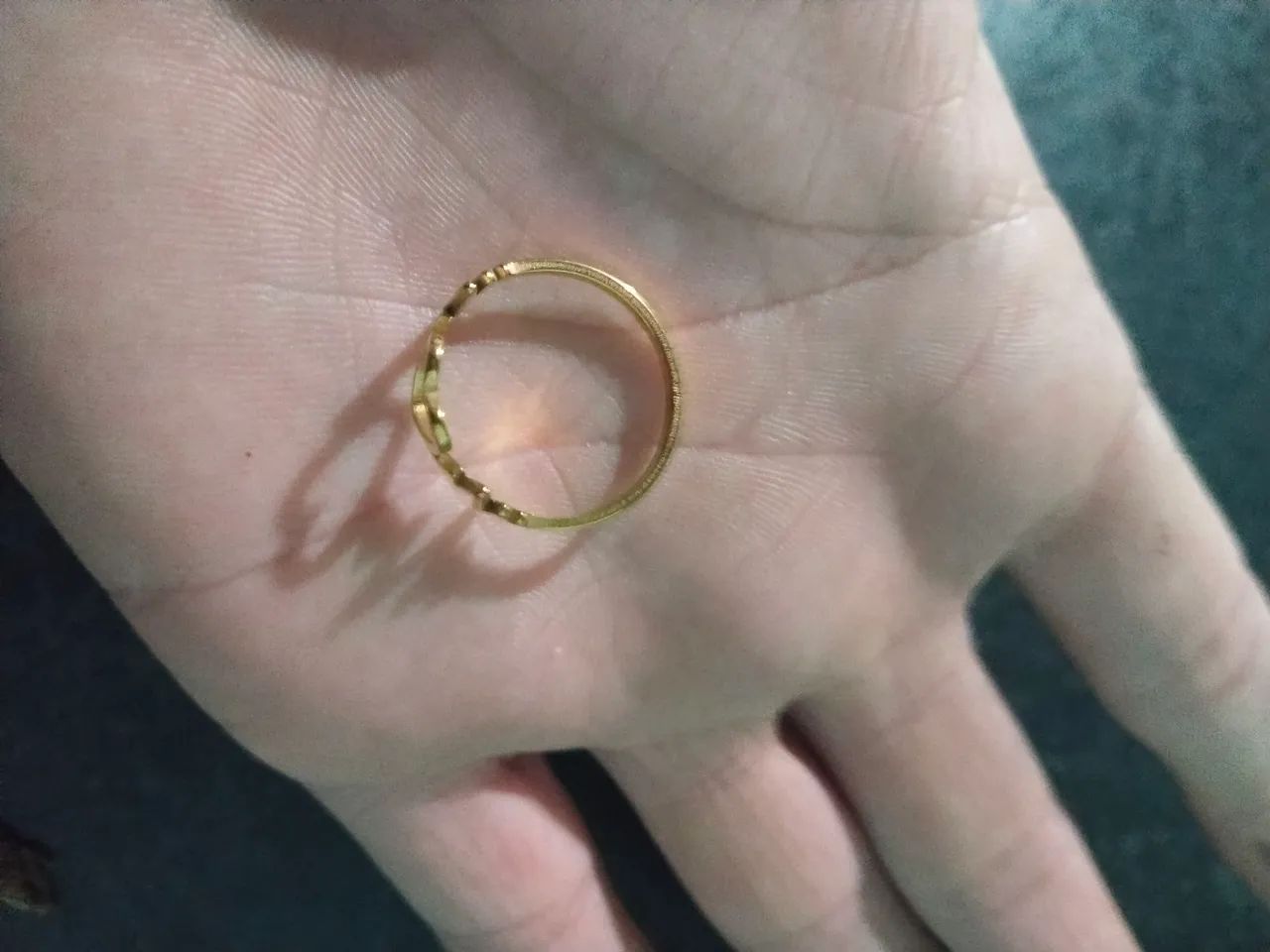 Anel batimento coração dourado - Foto 5
