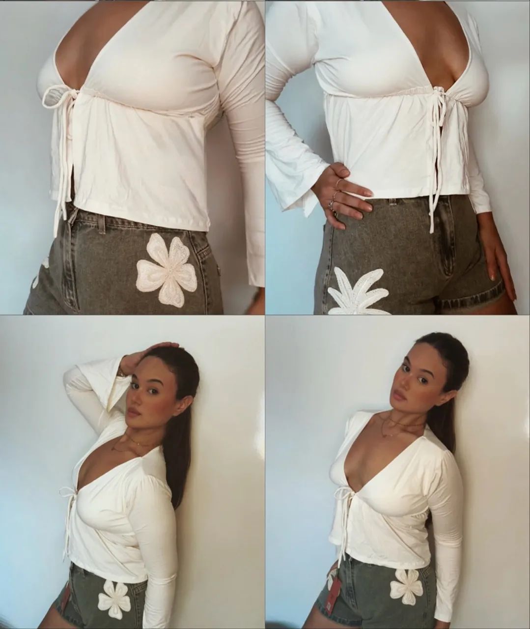 Short jeans flor ,loja marélle Brand  - Foto 4