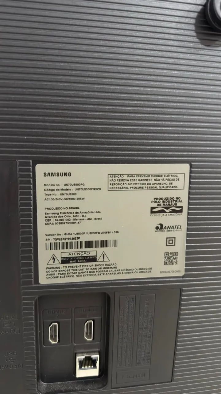Smart TV Samsung 70 Polegadas com Defeito - Para Retirada de Peças - Foto 2