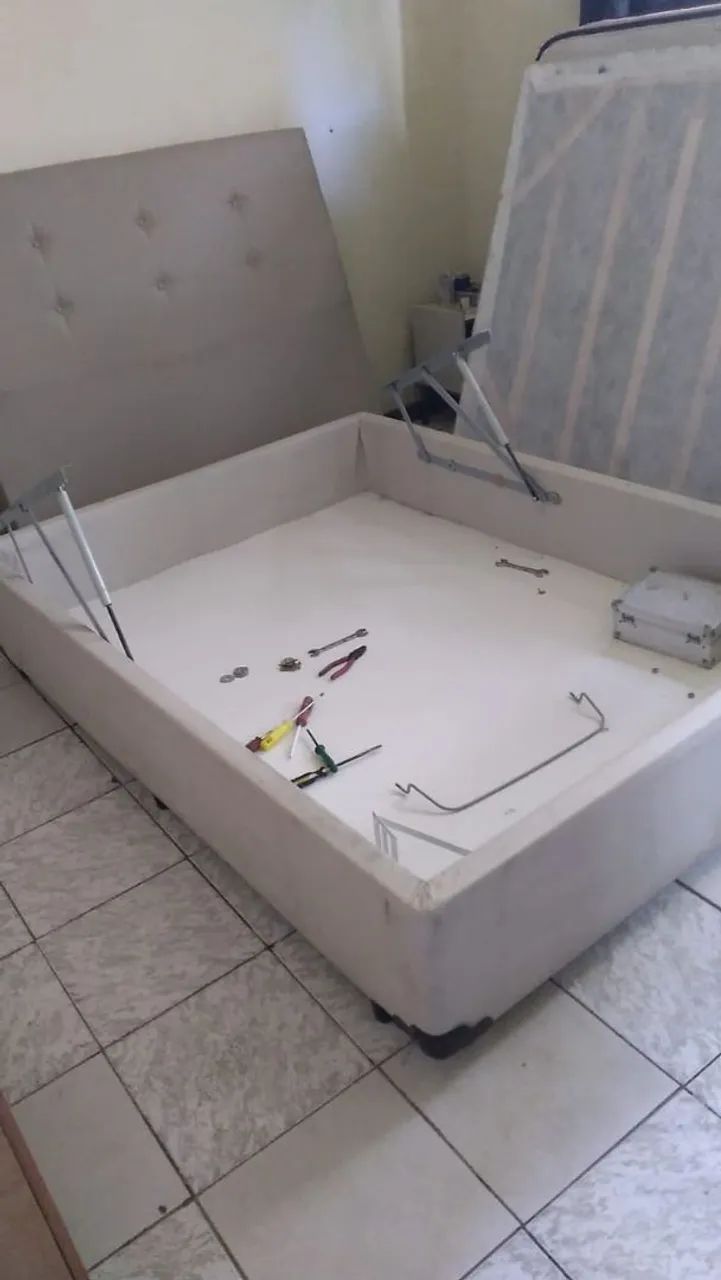 Cama box casal com baú, cabeceira e colchão  - Foto 2
