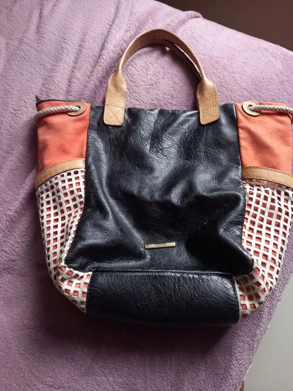 Bolsa de couro  legítimo  luz  da lua. - Foto 2