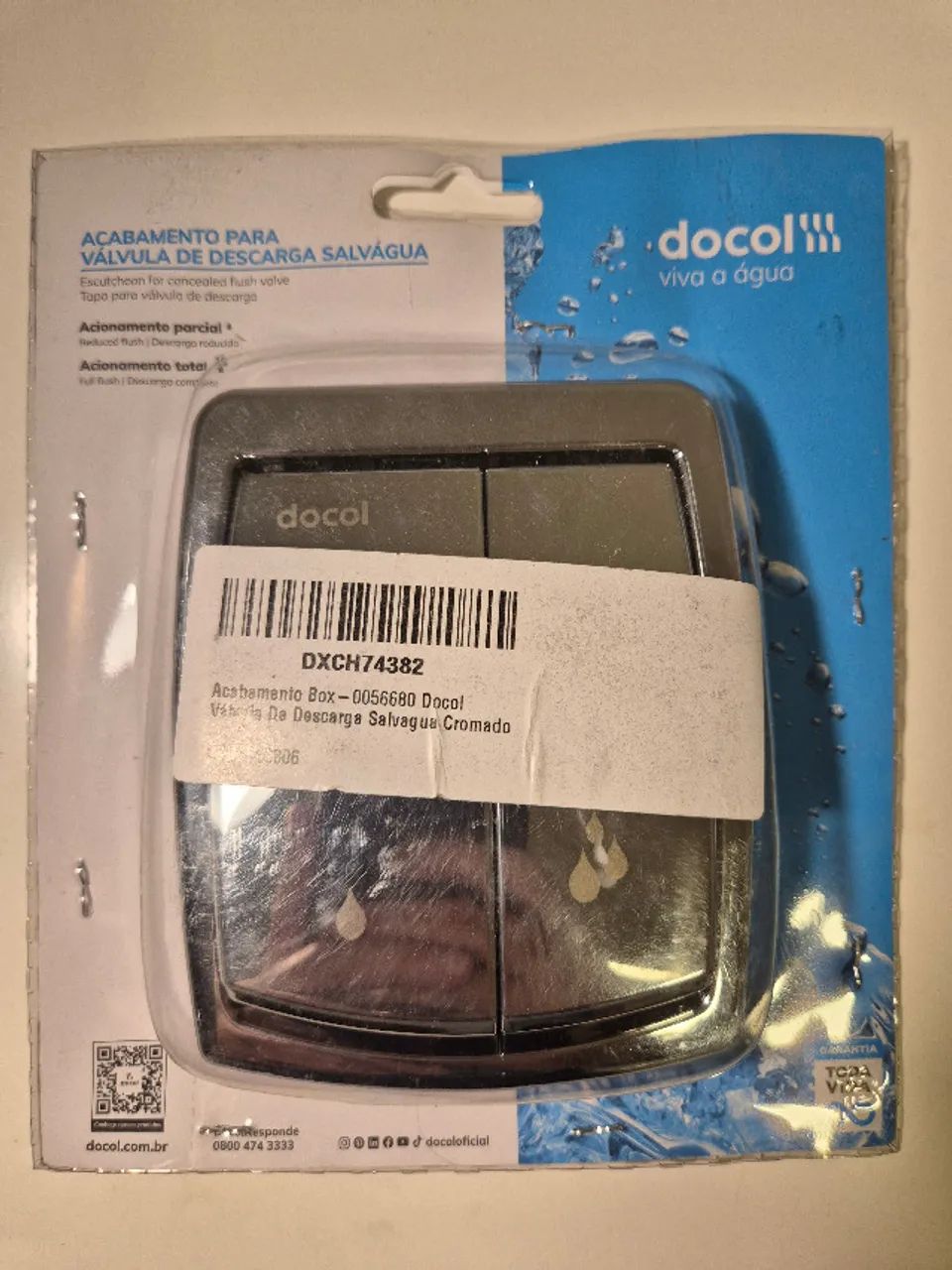 Kit com 4 unidades de Acabamento Box-0056680 Docol Válvula De Descarga Salvagua Cromado - Foto 3