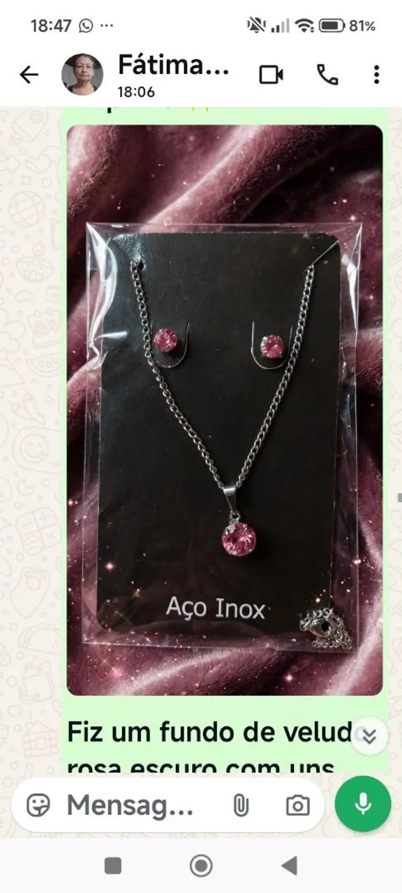 Conjunto feminino em aço inoxidável 316L