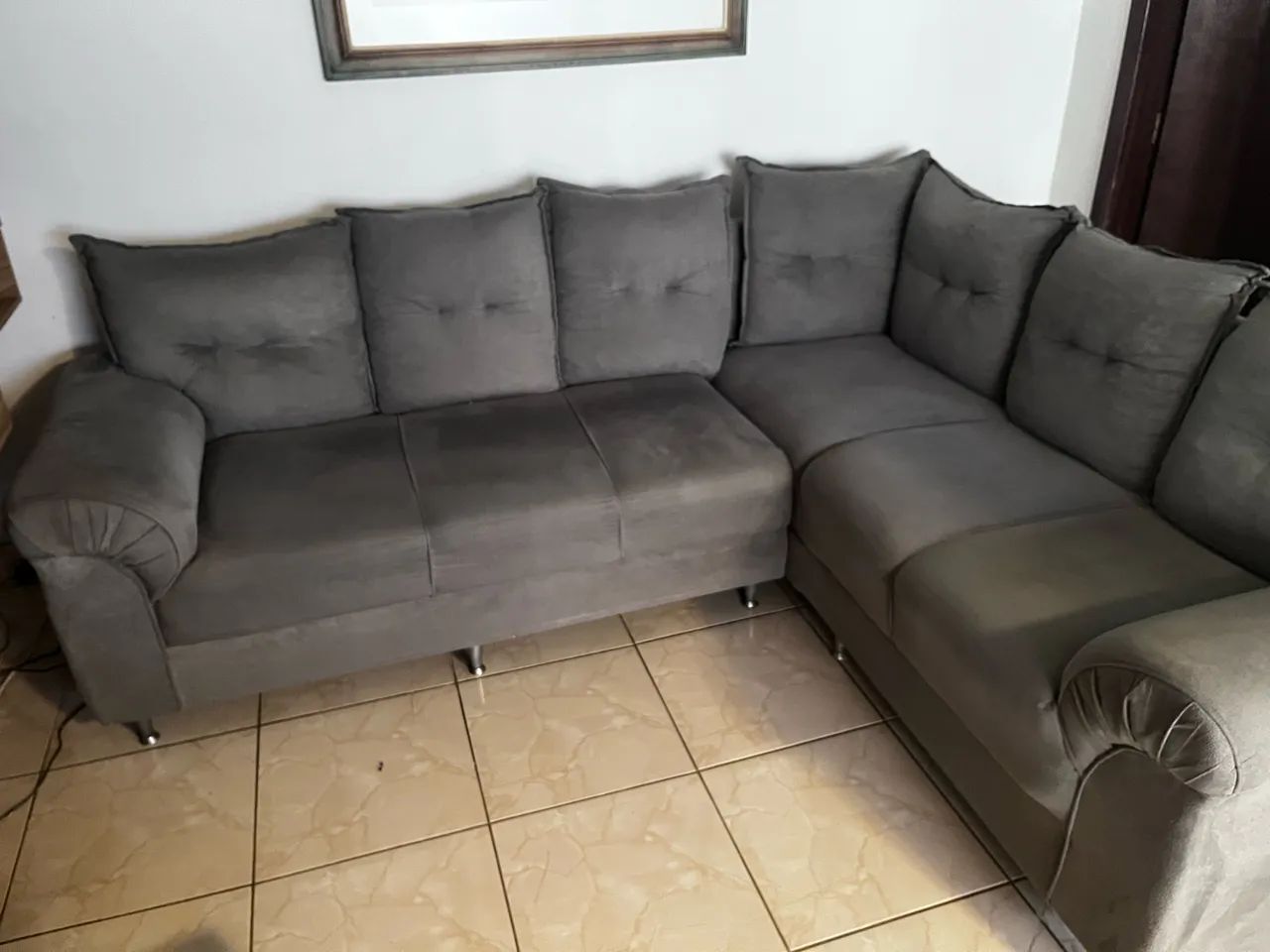 Vendo : Sofá de Canto com Puf. - Foto 4