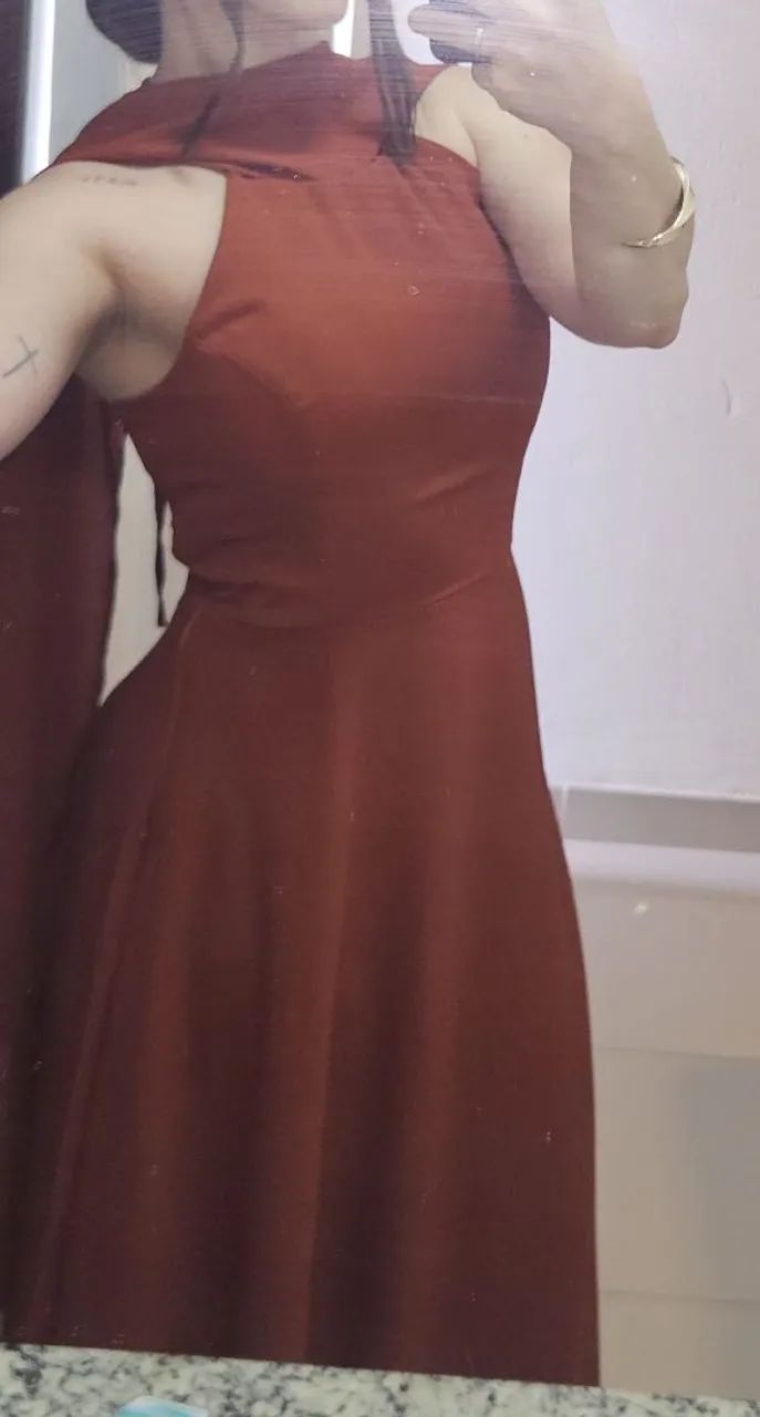 Vestido Longo Terracota - tamanho M
