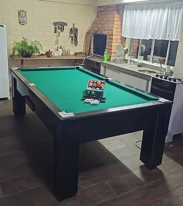 Sinuca de excelente qualidade com pedra ardósia mineira, aproveite agora