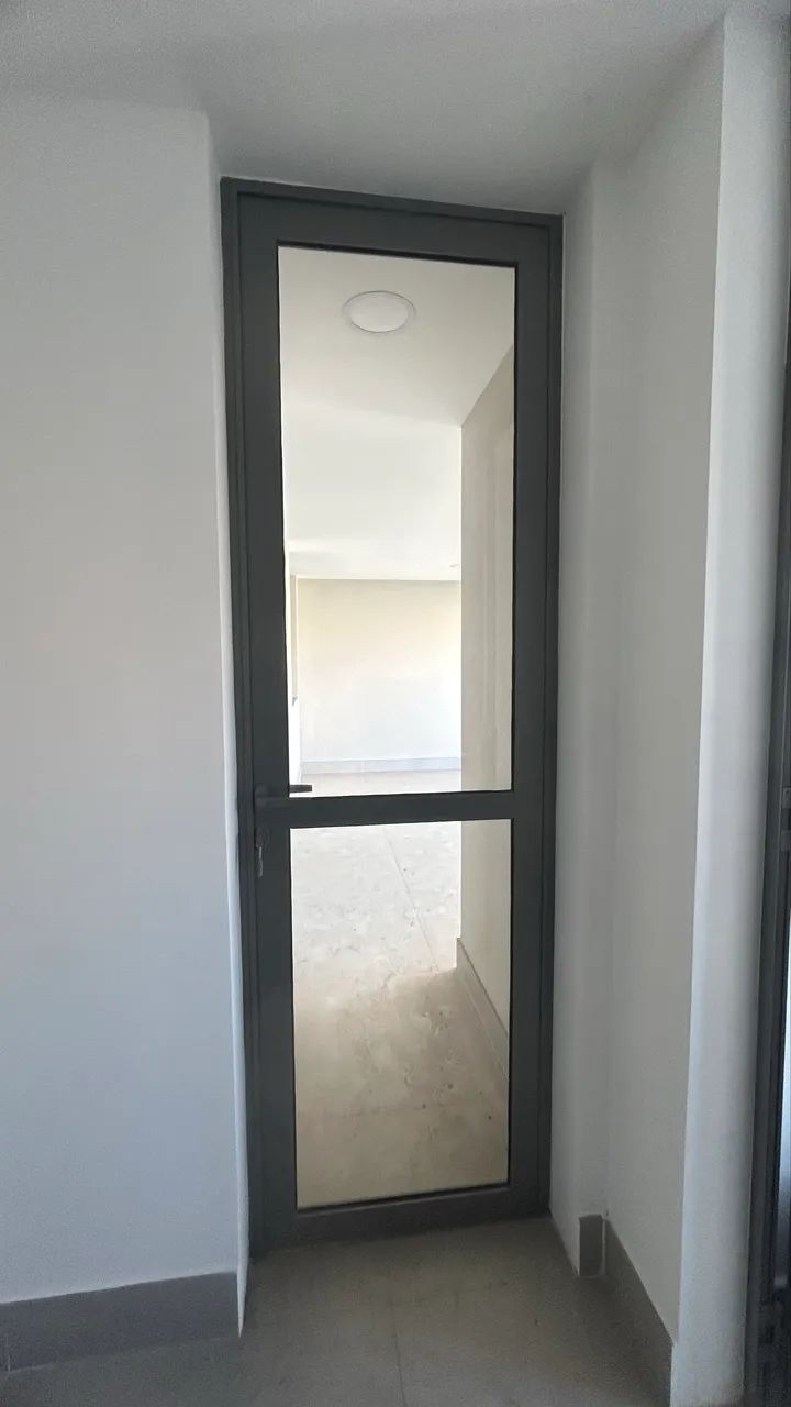 Bronze Aluminum and Glass Door - 2.45 x 0.73 m