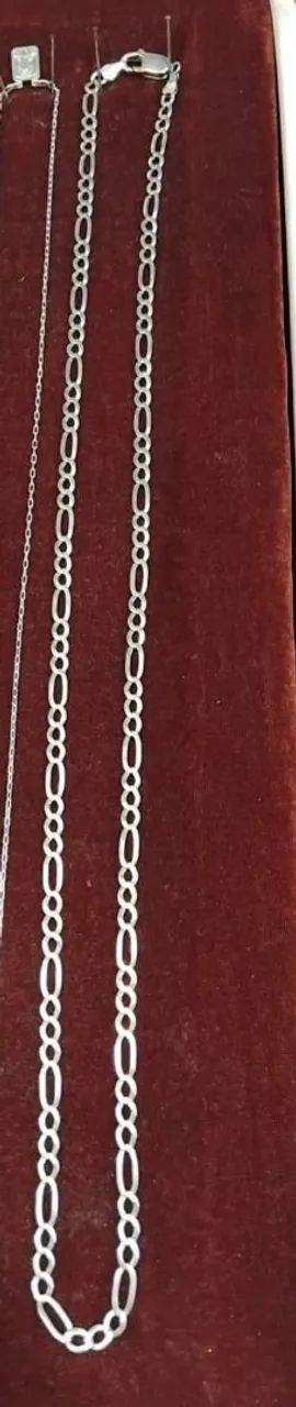corrente masculina em prata 925, 60cm  com design figaro clássico e