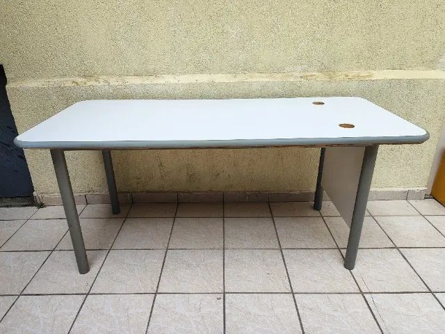 Mesa Retangular de Escritório Branca Grande Escriba - 1,7m