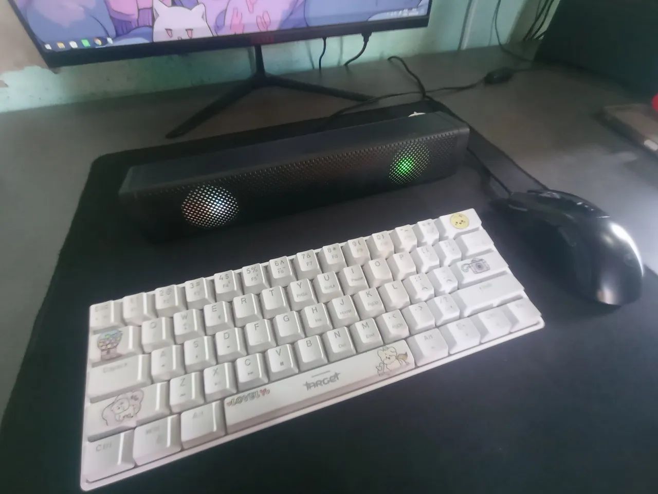 Kit teclado mouse caixa de som mouse pad 