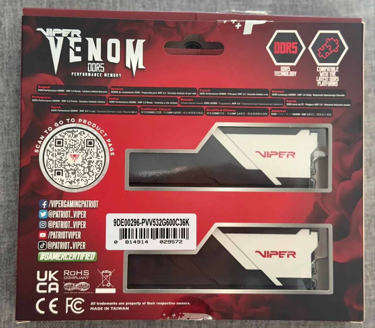 Patriot Viper Venom DDR5 32GB 6000MHz (2x16GB) ? Pouquíssimo Uso