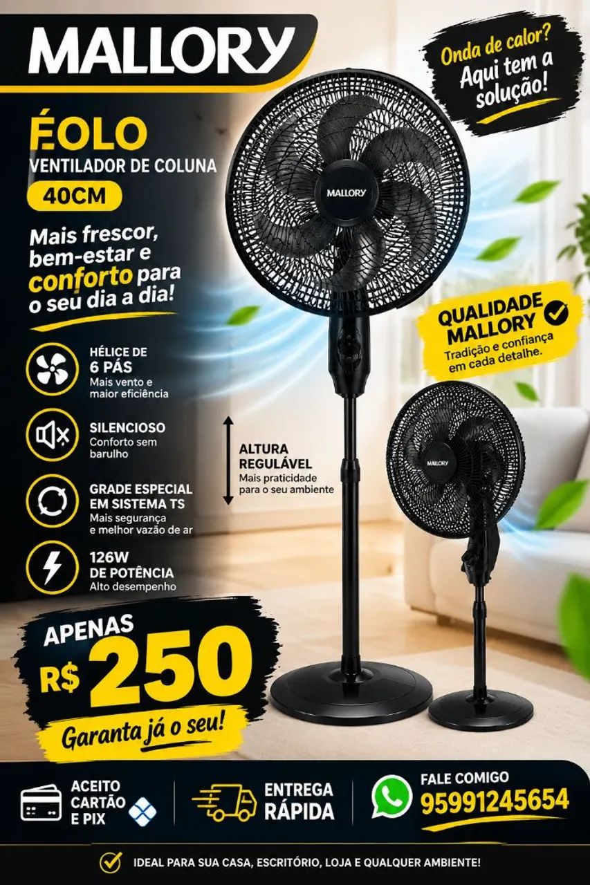 Ventiladore Mallory Coluna Eolo - Foto 2