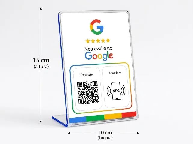 Tag Avaliações Google NFC + QR Code | Plaquinha, Chaveiro, Cartão Pix NFC