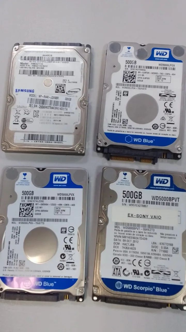 HD 500GB Notebook - 90,00 cada