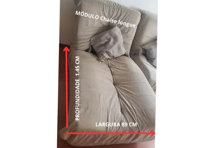 Sofá modular com chaise e puff - estrutura reforçada - Foto 2