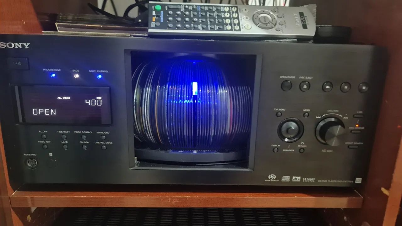 DVD PLAYER SONY 400 discos DVP-CX777ES 400DISCOS - DVD, Blu-Ray e